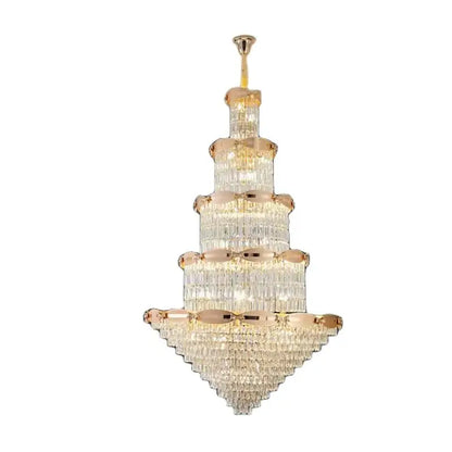 DecorBites™ Grand Hall Crystal Chandelier Spiral Staircase Post-Modern Light Luxury Lighting