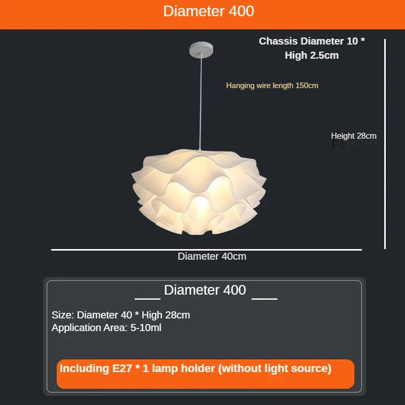 DecorBites™ Love Me Not Chandelier: Simple White Flower Lamp for Bedroom or Kitchen