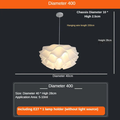 DecorBites™ Love Me Not Chandelier: Simple White Flower Lamp for Bedroom or Kitchen