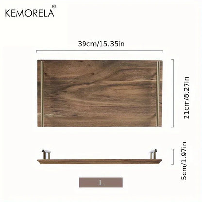DecorBites™ Lovesickness Wooden Serving Tray with Metal Handle | Elegant Fruit and Sushi Dish