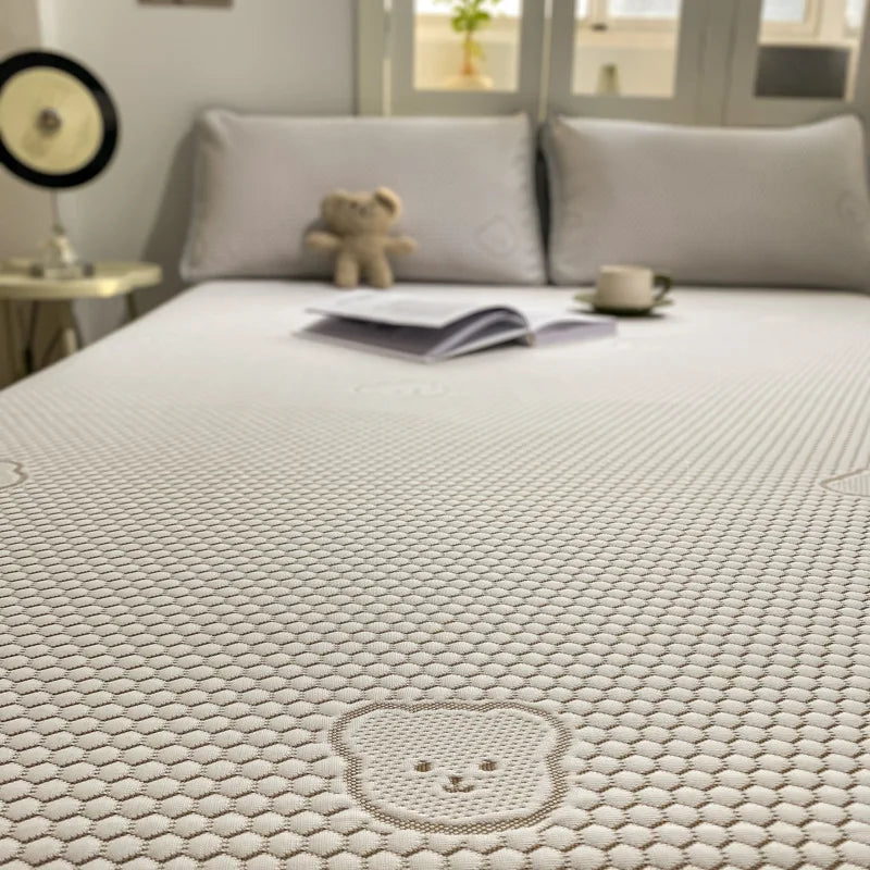 DecorBites™ Cooling Ice Bean Sheet Set: Breathable Rayon Mat & Pillowcases for Summer Bed