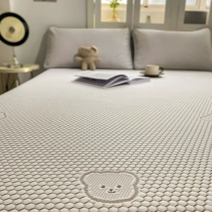 DecorBites™ Cooling Ice Bean Sheet Set: Breathable Rayon Mat & Pillowcases for Summer Bed