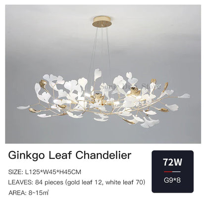 DecorBites™ Ginkgo Leaf Chandelier: Elegant Nordic Art Luxury for Dining Room, Bedroom, Living Room