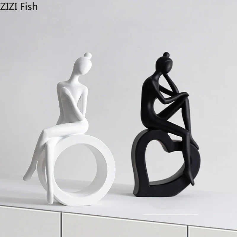 DecorBites™ Abstract Resin Sculpture Modern Desk Decoration Minimalist Figures Ornaments