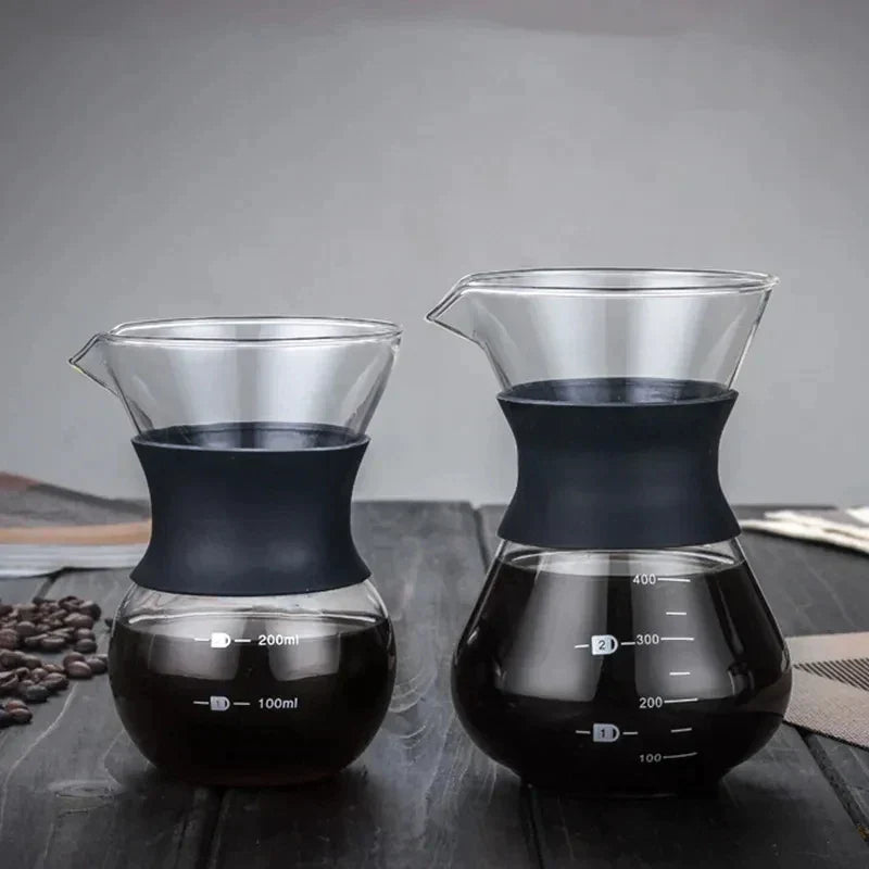 DecorBites™ Glass Coffee Pot with Stainless Steel Filter - 200/400ml