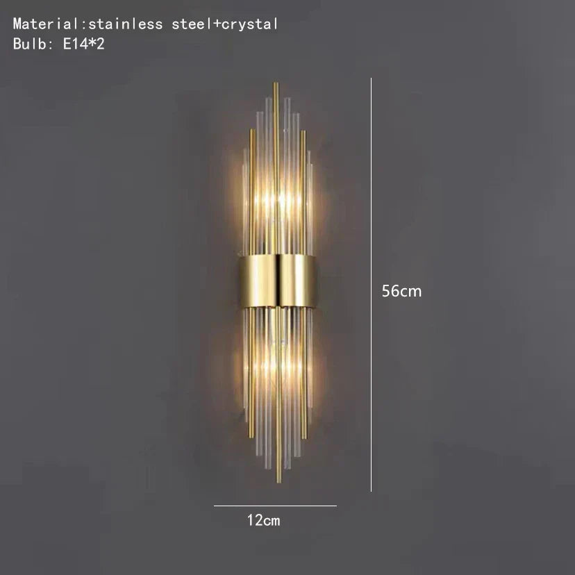 DecorBites™ Clear Crystal LED Wall Lamp Stainless Steel Sconces