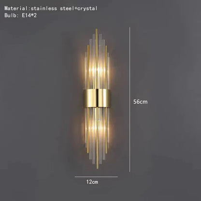 DecorBites™ Clear Crystal LED Wall Lamp Stainless Steel Sconces
