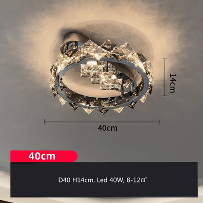 DecorBites™ Crystal Ceiling Light: Modern Luxury Stainless Steel Dimmable Fixture for Living & Dining Room