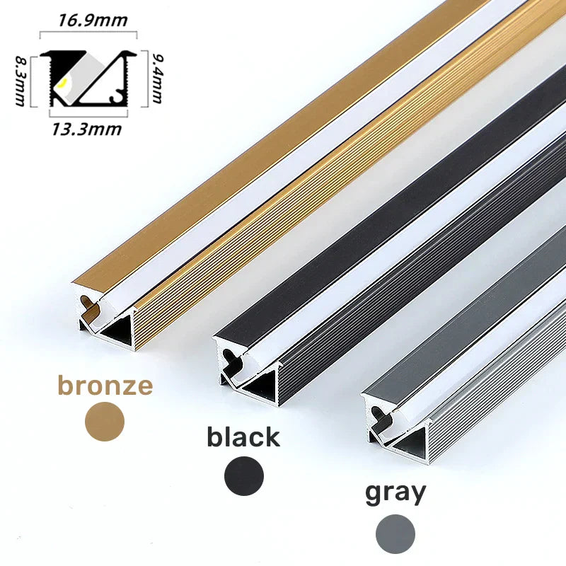 DecorBites™ 45° Backlight LED Aluminum Profile Bar with Silicone Diffuser Cover