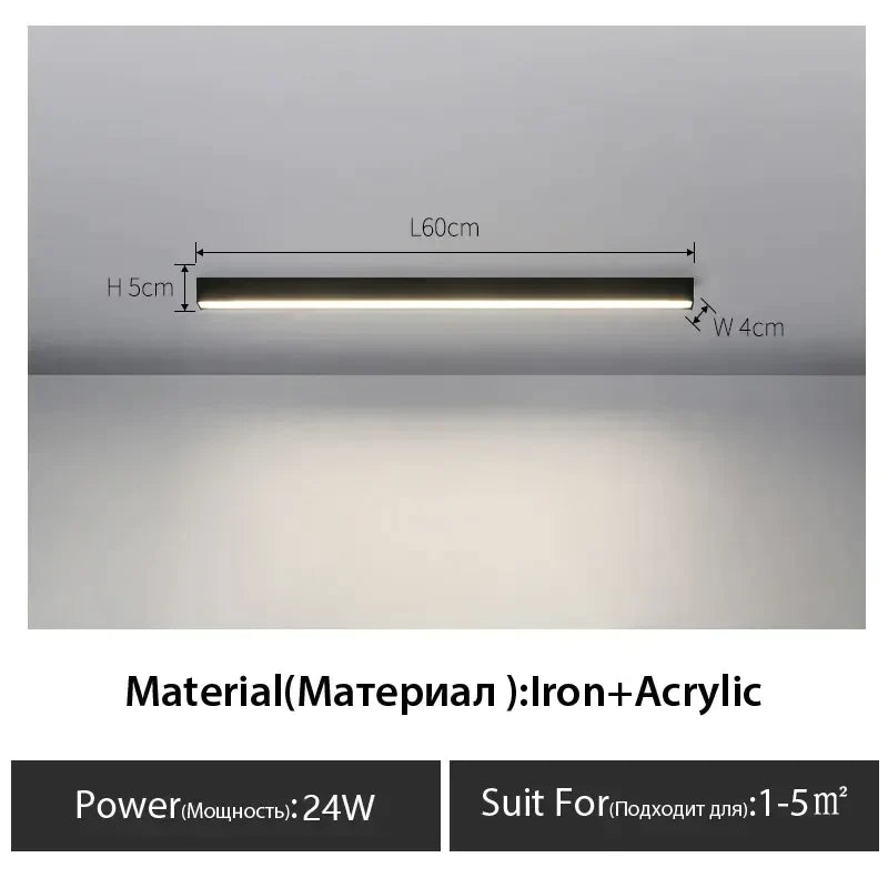 DecorBites™ Black Linear LED Ceiling Lamp for Living Room, Aisle, Dining Room