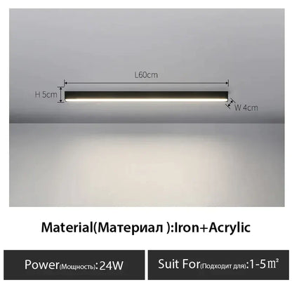DecorBites™ Black Linear LED Ceiling Lamp for Living Room, Aisle, Dining Room