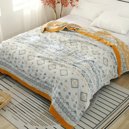 DecorBites™ Cotton Gauze Geometry Summer Blanket