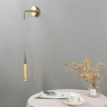 DecorBites™ Crystal Droplet Wall Lamp: Nordic Luxury LED Art Deco Light for Modern Living Room