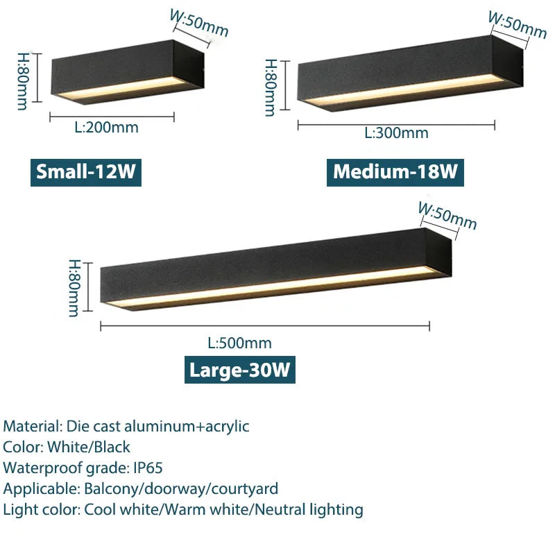 DecorBites™ Aluminum Outdoor Wall Sconces - Waterproof Exterior Light for House, Patio, Garage