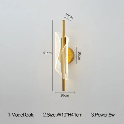 ™ Gold Black LED Wall Sconce Light for Bedroom Living room Aisle Corridor