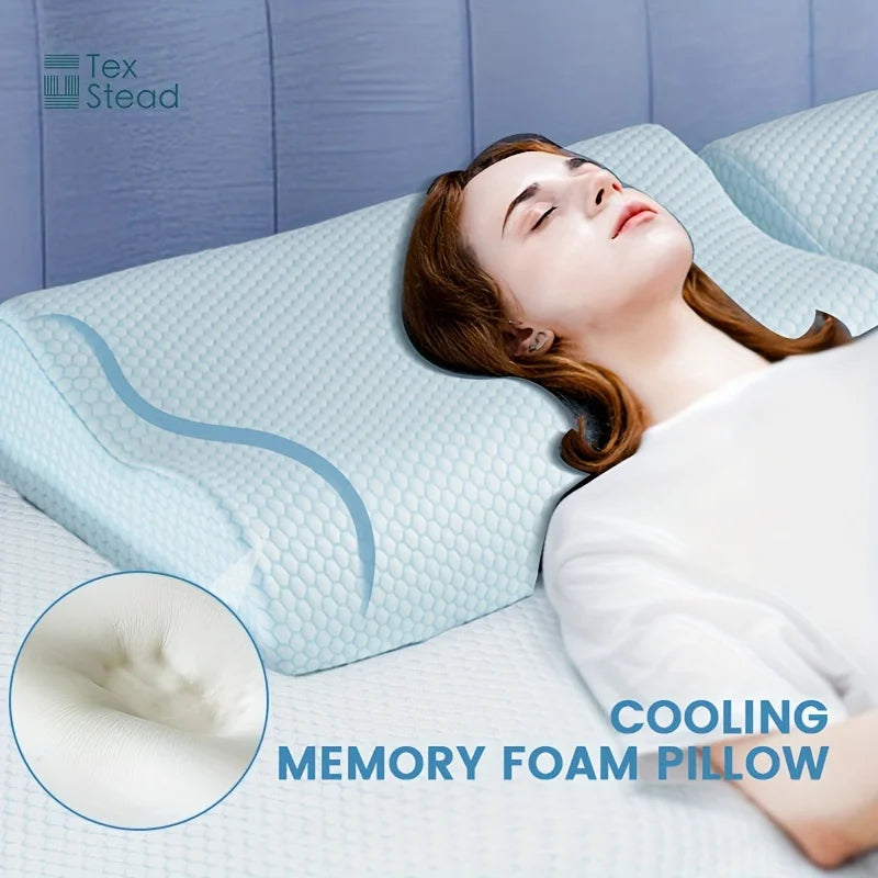 DecorBites™ Cooling Memory Foam Contour Pillow for Cervical Support