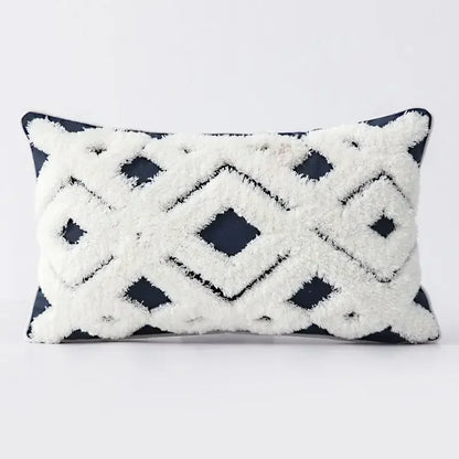DecorBites™ Geometric Tufted Tassel Cushion Cover Cotton Canvas Fall Pillow Cover