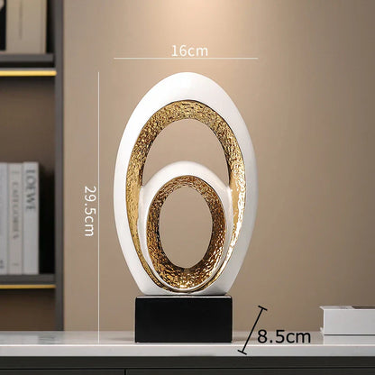 DecorBites™ Gold Abstract Art Sculpture Desk Ornaments Minimalism Aesthetics Decor