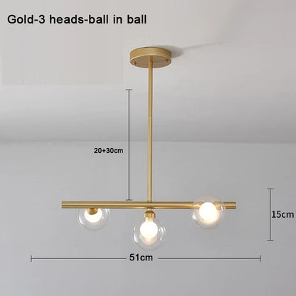 DecorBites™ Glass Ball Pendant Chandeliers LED Hanging Lights for Home Decor