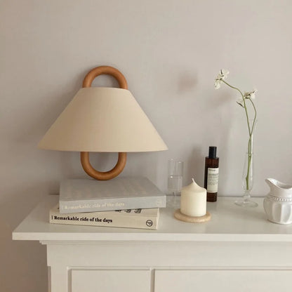 DecorBites™ Beech Wood Wall Lamp: Wabi-sabi Style Fabric Art for Living Room, Bedroom, or Porch