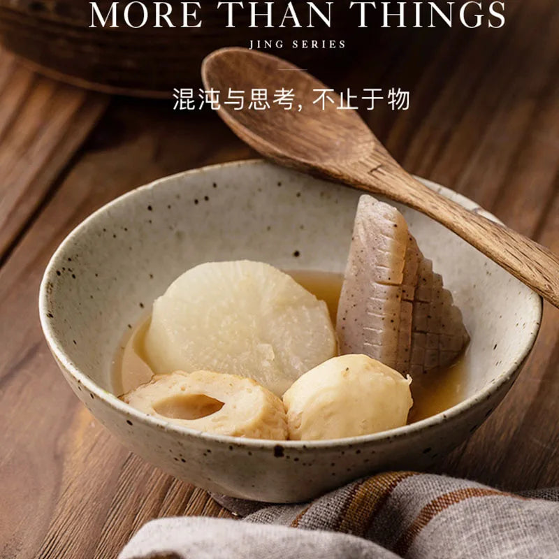 DecorBites™ Hand Made Ceramic Rice Bowl - Japanese Cutlery Style