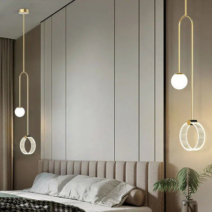 DecorBites™ Gold Luxury LED Pendant Light for Living Room, Bedroom, Restaurant, Bars - Modern Art Indoor Ceiling Lamp