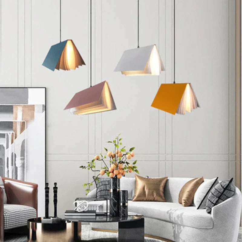 DecorBites™ Book Pendant Lamp: Nordic LED Design for Living Room, Bedroom, Indoor Lighting