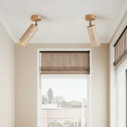 DecorBites™ LED Natural Stone Spotlights for Ceiling and Wall, Walnut Log Wood, E27 Bulb