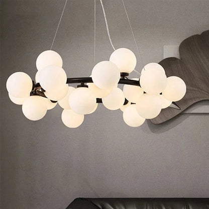 DecorBites™ Glass Ball LED Chandelier Pendant Lamp, Modern Round Design for Home Decor Lighting