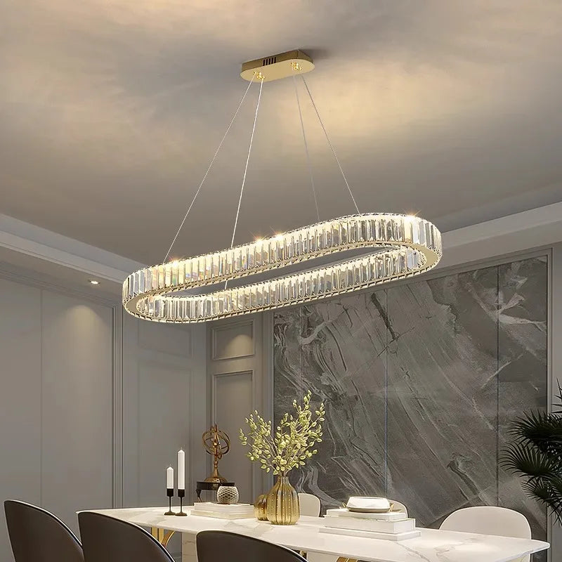 DecorBites™ Crystal Chandelier: Modern Living & Dining Room Pendant Lights