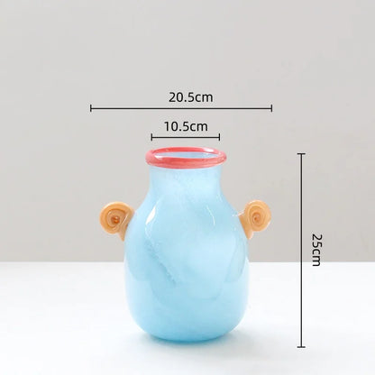 DecorBites™ Glass Vase with Candy Handle for Home Decor and Floral Arrangements