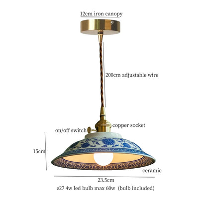 DecorBites™ Beige Ceramic LED Pendant Lamp for Home and Commercial Spaces