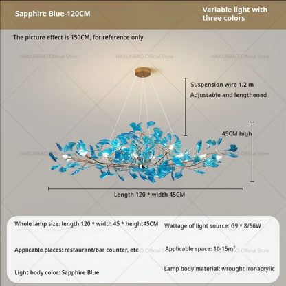 DecorBites™ Gingko Leaf Chandelier: Modern Luxury Art Decor for Home, Restaurant & Bar