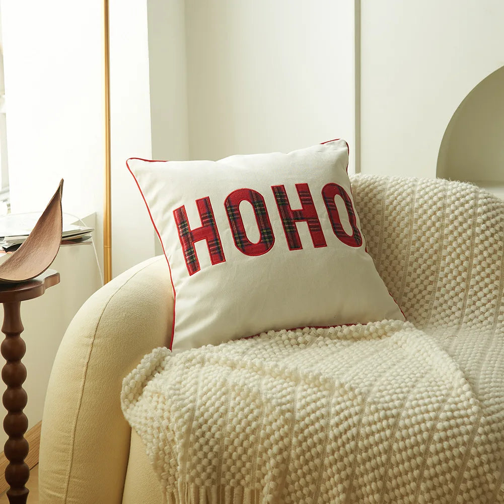 DecorBites™ Christmas Plaid Print Pillow Case Set - Festive Holiday Home Decor
