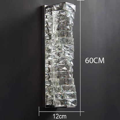 DecorBites™ Gold Chrome Crystal Wall Sconce LED Lamp for Living Room Bedroom TV Background Lighting