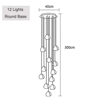 DecorBites™ Crystal Ball Chandelier: Long Adjustable Staircase Pendant Light perfect for Home & Restaurant
