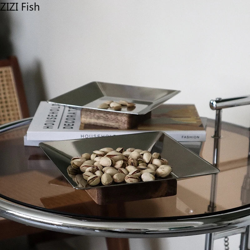 DecorBites™ Acacia Wooden Fruit Bowl Tray for Living Room Coffee Table Décor