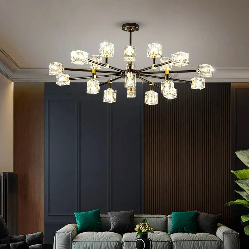 DecorBites™ Crystal Chandelier Pendant Light for Living Room Bedroom Ceiling, Luxury Indoor Lighting