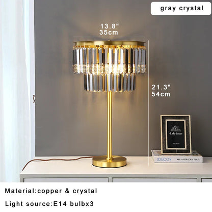 DecorBites™ All Brass Crystal Floor Lamp Gold Luxury Decor Living Room Lighting