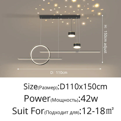 DecorBites™ Black Nordic Style LED Pendant Lights for Living Room Dining Room Lighting