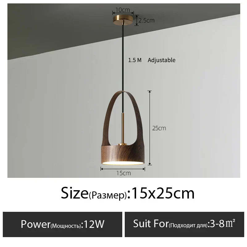 DecorBites™ LED Wood Grain Chandelier for Dining, Living, and Bedroom Ambiance