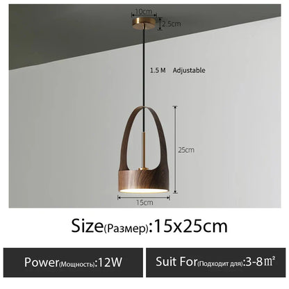 DecorBites™ LED Wood Grain Chandelier for Dining, Living, and Bedroom Ambiance