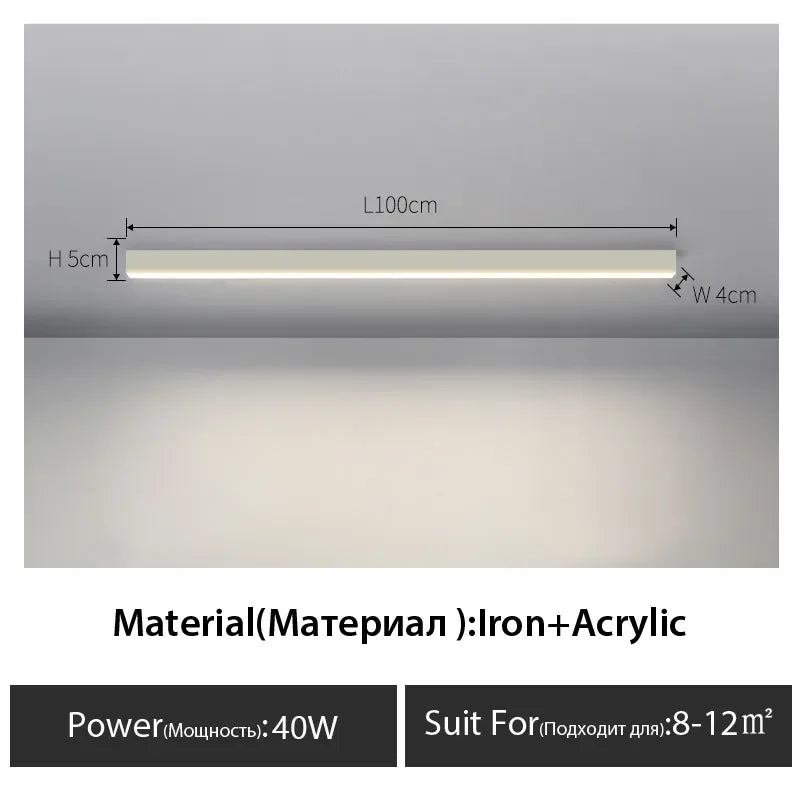 DecorBites™ Black Linear LED Ceiling Light for Aisle, Bedroom, Dining, Living Room – Minimalist Design