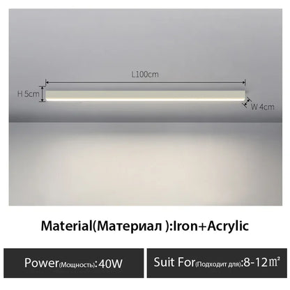 DecorBites™ Black Linear LED Ceiling Light for Aisle, Bedroom, Dining, Living Room – Minimalist Design