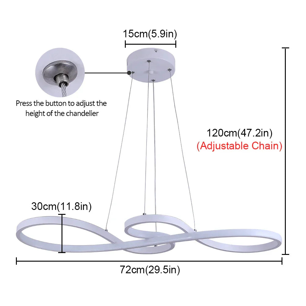 DecorBites™ Acrylic LED Chandelier Pendant Light Minimalist Ceiling Lamp for Modern Decor