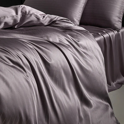 DecorBites™ Eucalyptus Fiber Dark Gray Bedding Set: Soft, Silky Duvet Cover, Bed Sheet, Pillowcases