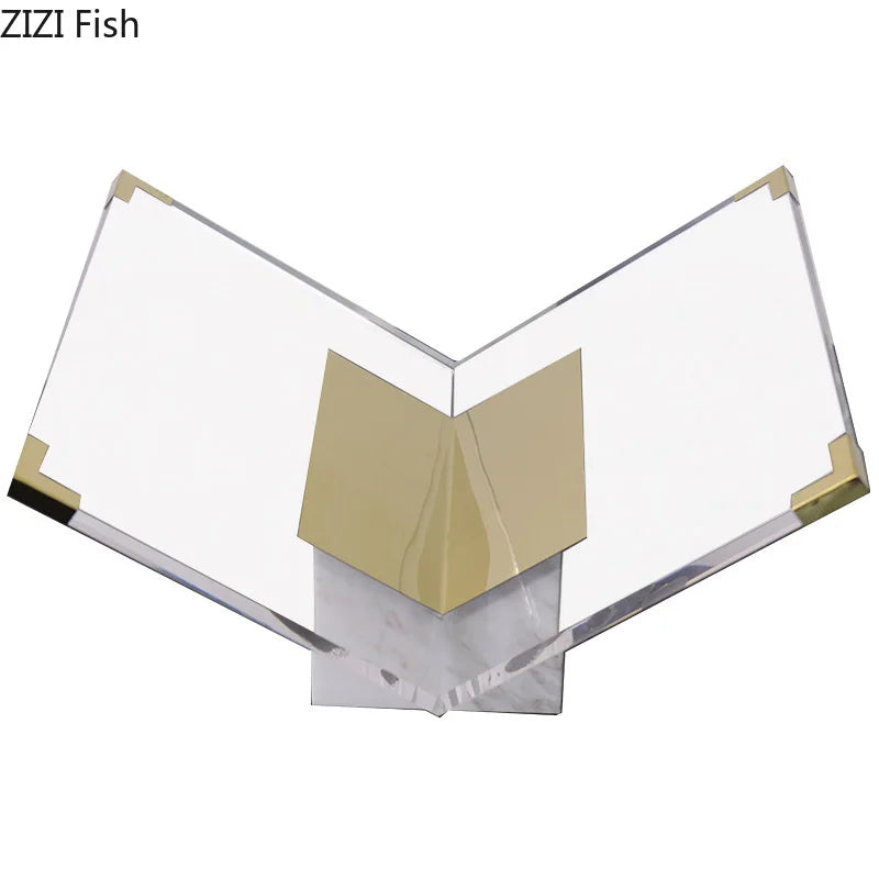 DecorBites™ Acrylic Bookshelf Marble Base Organizer Modern Home Decor Shelf Magazine Holder
