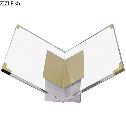 DecorBites™ Acrylic Bookshelf Marble Base Organizer Modern Home Decor Shelf Magazine Holder