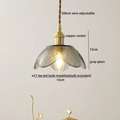 DecorBites™ Blue Glass LED Pendant Light - Modern Nordic Style for Bedroom, Living Room