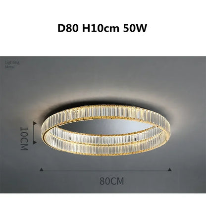 DecorBites™ Gold Steel LED Dimmable Ceiling Lights Luxury Crystal Fixture